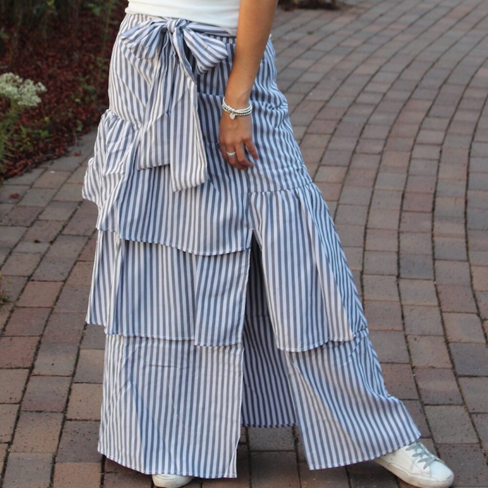 NWT Black and White Striped Skirt